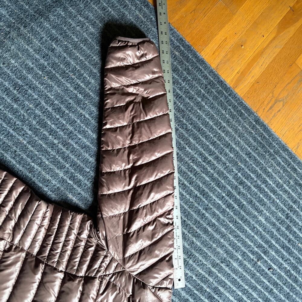 Eddie Bauer Astoria Down Parka Size Large Hooded Brown Long - Picture 8 of 9